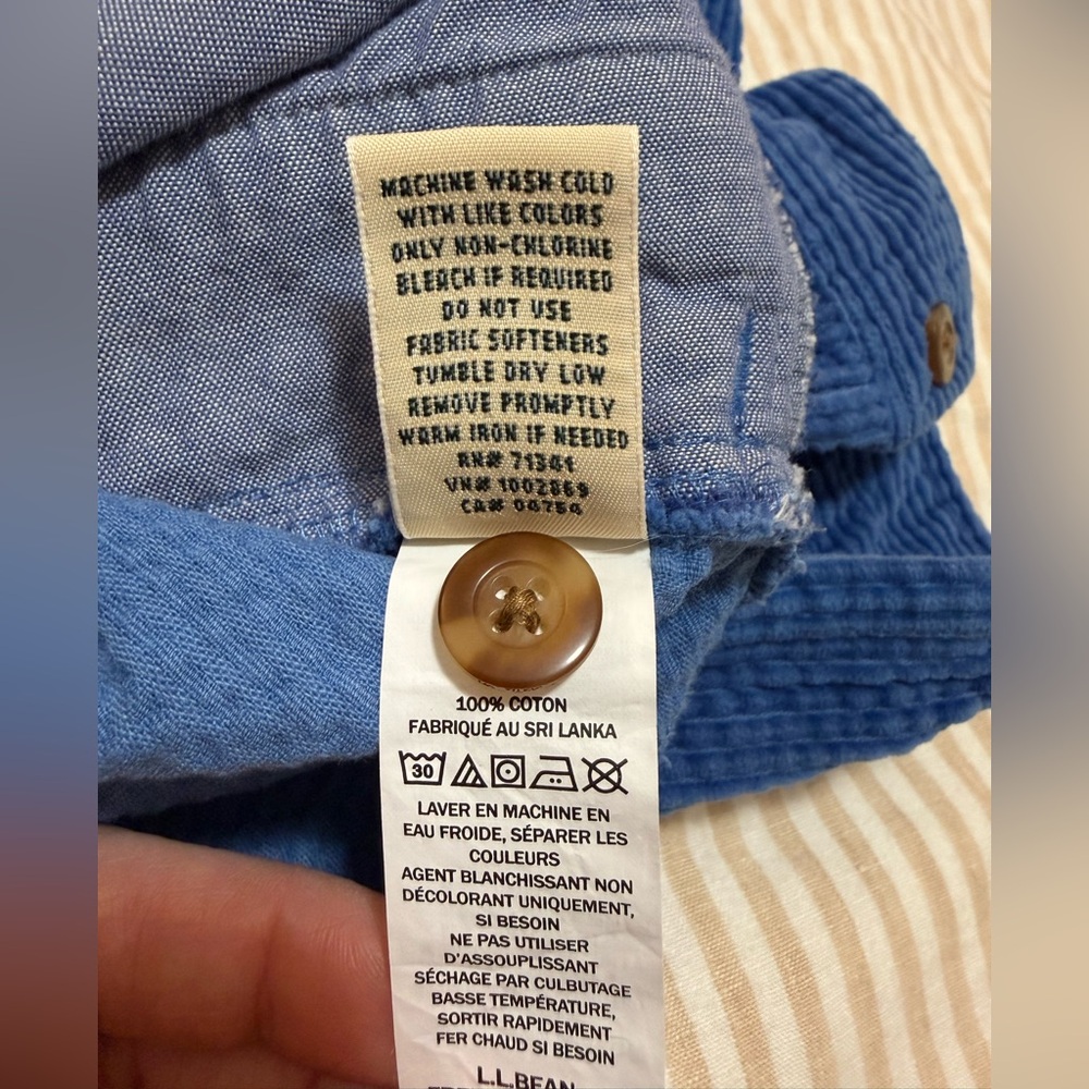 Vintage 90s L.L. Bean Sunwashed Corduroy Shirt Jacket - Blue - Size M - Picture 4 of 7